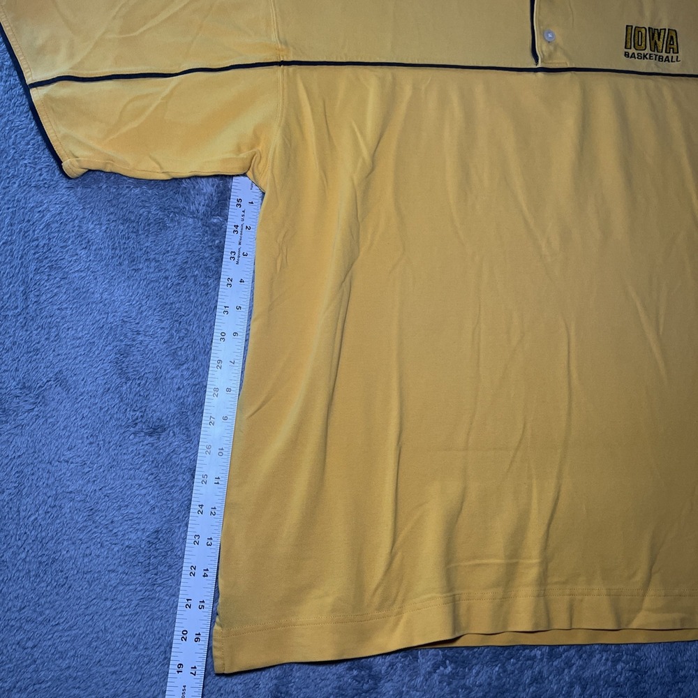 Cutter & Buck Men's VTG SZ XXL Short Sleeve Yellow Polo Iowa Basketball Logo - Picture 9 of 16